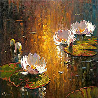 White Lilies at Sunset - Pejman